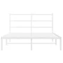 White metal bed frame with headboard 140x200 cm by , Beds and slatted bases - Ref: Foro24-355415, Price: 98,82 €, Discount: %