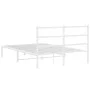 White metal bed frame with headboard 140x200 cm by , Beds and slatted bases - Ref: Foro24-355415, Price: 98,82 €, Discount: %