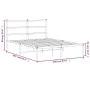White metal bed frame with headboard 140x200 cm by , Beds and slatted bases - Ref: Foro24-355415, Price: 98,82 €, Discount: %