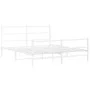 Bettgestell aus Metall mit Kopfteil und weißem Fußteil 150x200 cm von , Betten und Lattenroste - Ref: Foro24-355434, Preis: 1...
