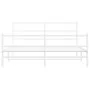 Bettgestell aus Metall mit Kopfteil und weißem Fußteil 150x200 cm von , Betten und Lattenroste - Ref: Foro24-355434, Preis: 1...