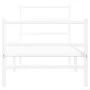 Metal bed frame with headboard and white footboard 75x190 cm by , Beds and slatted bases - Ref: Foro24-355422, Price: 58,60 €...