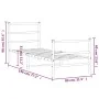 Metal bed frame with headboard and white footboard 75x190 cm by , Beds and slatted bases - Ref: Foro24-355422, Price: 58,60 €...