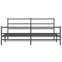 Bettgestell mit Kopfteil und Fußteil aus schwarzem Metall, 180 x 200 cm von , Betten und Lattenroste - Ref: Foro24-355387, Pr...