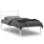 Metal bed frame with white headboard 100x190 cm by , Beds and slatted bases - Ref: Foro24-355408, Price: 59,07 €, Discount: %