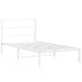 Metal bed frame with white headboard 100x190 cm by , Beds and slatted bases - Ref: Foro24-355408, Price: 59,07 €, Discount: %