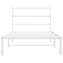 Metal bed frame with white headboard 100x190 cm by , Beds and slatted bases - Ref: Foro24-355408, Price: 59,87 €, Discount: %