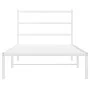 Metal bed frame with white headboard 100x190 cm by , Beds and slatted bases - Ref: Foro24-355408, Price: 59,07 €, Discount: %