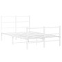 Metal bed frame with headboard and white footboard 120x190 cm by , Beds and slatted bases - Ref: Foro24-355429, Price: 84,29 ...