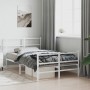 Bettgestell aus Metall mit Kopfteil und weißem Fußteil 120x190 cm von , Betten und Lattenroste - Ref: Foro24-355429, Preis: 8...