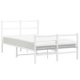 Bettgestell aus Metall mit Kopfteil und weißem Fußteil 120x190 cm von , Betten und Lattenroste - Ref: Foro24-355429, Preis: 8...