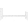 Metal bed frame with headboard and white footboard 120x190 cm by , Beds and slatted bases - Ref: Foro24-355429, Price: 84,29 ...