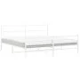 Metal bed frame with headboard and white footboard 180x200 cm by , Beds and slatted bases - Ref: Foro24-355436, Price: 111,32...