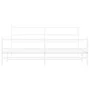 Metal bed frame with headboard and white footboard 180x200 cm by , Beds and slatted bases - Ref: Foro24-355436, Price: 111,32...