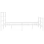 Metal bed frame with headboard and white footboard 180x200 cm by , Beds and slatted bases - Ref: Foro24-355436, Price: 111,32...