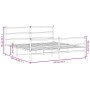 Metal bed frame with headboard and white footboard 180x200 cm by , Beds and slatted bases - Ref: Foro24-355436, Price: 112,98...