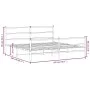 Metal bed frame with headboard and white footboard 180x200 cm by , Beds and slatted bases - Ref: Foro24-355436, Price: 111,32...
