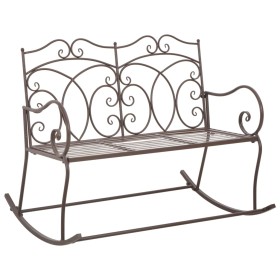 Banco de jardín metal marrón envejecido 104 cm de vidaXL, Bancos de jardín - Ref: Foro24-45437, Precio: 154,12 €, Descuento: %