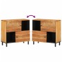 Armario auxiliar madera maciza de acacia 80x33x75 cm