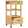Carrito de cocina MONZA madera maciza de pino 48x40x90 cm