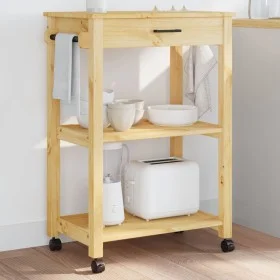 Küchenwagen MONZA aus massivem Kiefernholz 60x40x90 cm von , Küchen- und Speisewagen - Ref: Foro24-376094, Preis: 116,84 €, R...