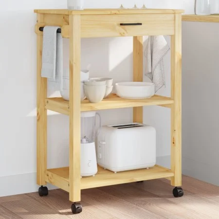 Küchenwagen MONZA aus massivem Kiefernholz 60x40x90 cm von , Küchen- und Speisewagen - Ref: Foro24-376094, Preis: 116,81 €, R...