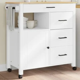 Carrito de cocina MONZA madera maciza de pino 84x40x90 cm by , Kitchen and dining carts - Ref: Foro24-376111, Price: 241,49 €...