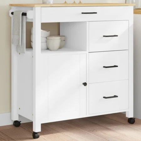 Carrito de cocina MONZA madera maciza de pino 84x40x90 cm de , Carros de cocina y comedor - Ref: Foro24-376111, Precio: 241,5...