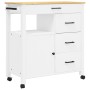 Carrito de cocina MONZA madera maciza de pino 84x40x90 cm de , Carros de cocina y comedor - Ref: Foro24-376111, Precio: 283,7...