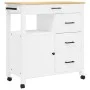 Carrito de cocina MONZA madera maciza de pino 84x40x90 cm de , Carros de cocina y comedor - Ref: Foro24-376111, Precio: 241,5...