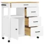 Carrito de cocina MONZA madera maciza de pino 84x40x90 cm de , Carros de cocina y comedor - Ref: Foro24-376111, Precio: 241,5...