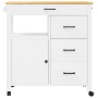 Carrito de cocina MONZA madera maciza de pino 84x40x90 cm de , Carros de cocina y comedor - Ref: Foro24-376111, Precio: 283,7...