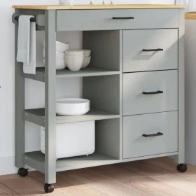 Carrito de cocina MONZA madera maciza de pino 84x40x90 cm de , Carros de cocina y comedor - Ref: Foro24-376113, Precio: 217,1...