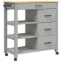 Carrito de cocina MONZA madera maciza de pino 84x40x90 cm de , Carros de cocina y comedor - Ref: Foro24-376113, Precio: 221,3...