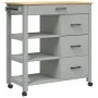 Carrito de cocina MONZA madera maciza de pino 84x40x90 cm by , Kitchen and dining carts - Ref: Foro24-376113, Price: 217,10 €...