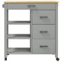 Carrito de cocina MONZA madera maciza de pino 84x40x90 cm de , Carros de cocina y comedor - Ref: Foro24-376113, Precio: 221,3...