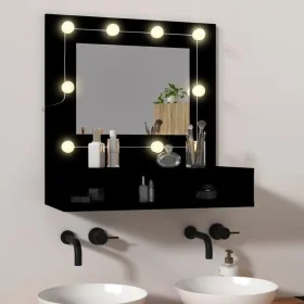 Möbel mit Spiegel und LED in Schwarz 60x31,5x62 cm von , Badezimmerwaschtische - Ref: Foro24-833520, Preis: 42,96 €, Rabatt: %