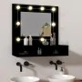Mueble con espejo y LED negro 60x31,5x62 cm de , Tocadores de baño - Ref: Foro24-833520, Precio: 42,96 €, Descuento: %