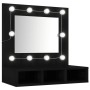 Mueble con espejo y LED negro 60x31,5x62 cm de , Tocadores de baño - Ref: Foro24-833520, Precio: 43,29 €