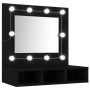 Mueble con espejo y LED negro 60x31,5x62 cm de , Tocadores de baño - Ref: Foro24-833520, Precio: 42,96 €, Descuento: %