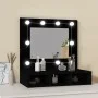 Mueble con espejo y LED negro 60x31,5x62 cm de , Tocadores de baño - Ref: Foro24-833520, Precio: 42,96 €, Descuento: %
