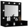 Mueble con espejo y LED negro 60x31,5x62 cm de , Tocadores de baño - Ref: Foro24-833520, Precio: 42,96 €, Descuento: %