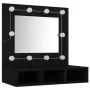 Mueble con espejo y LED negro 60x31,5x62 cm de , Tocadores de baño - Ref: Foro24-833520, Precio: 42,96 €, Descuento: %