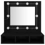 Mueble con espejo y LED negro 60x31,5x62 cm de , Tocadores de baño - Ref: Foro24-833520, Precio: 42,96 €, Descuento: %