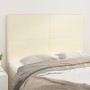 Cabeceros 4 unidades cuero sintético color crema 72x5x78/88 cm