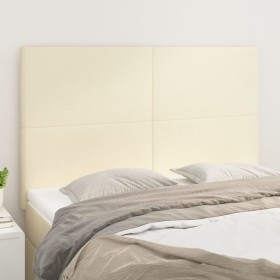 Cabeceros 4 unidades cuero sintético color crema 72x5x78/88 cm