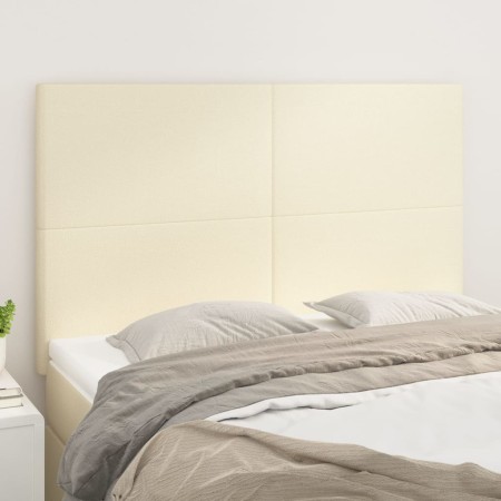 Cabeceros 4 unidades cuero sintético color crema 72x5x78/88 cm