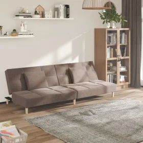 Sofá cama de 2 plazas con dos almohadas tela gris taupe by , Sofas - Ref: Foro24-375798, Price: 246,94 €, Discount: %