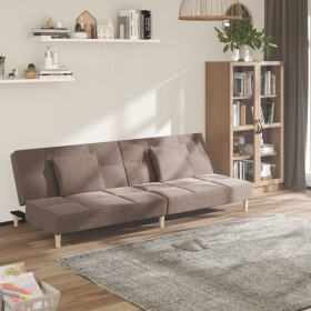 Zweiplätziges Schlafsofa mit zwei Kissen, grauer Taupe-Stoff. von , Sofas - Ref: Foro24-375798, Preis: 251,26 €, Rabatt: %