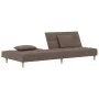 Sofá cama de 2 plazas con dos almohadas tela gris taupe by , Sofas - Ref: Foro24-375798, Price: 246,94 €, Discount: %